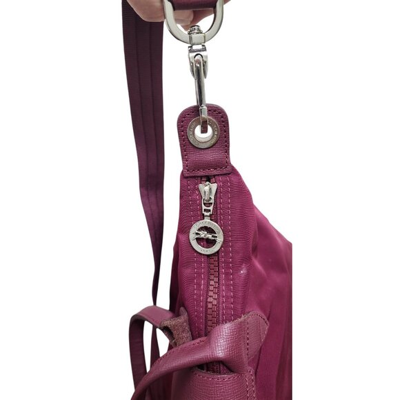 Longchamp Le Pliage Nylon Leather Burgundy S Neo Strap Shoulder Bag - Picture 10 of 16